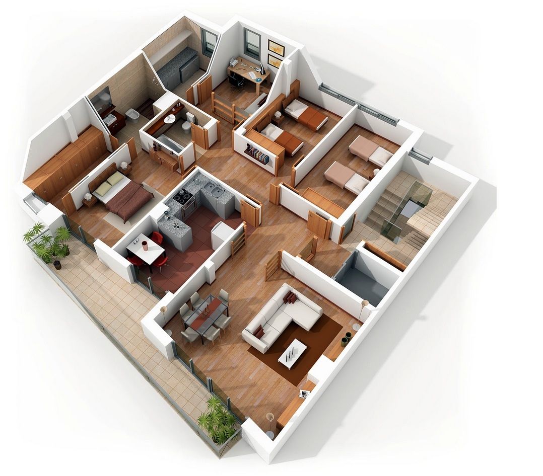 Mẫu thiết kế nội thất chung cư 3 phòng ngủ rộng rãi, sang trọng