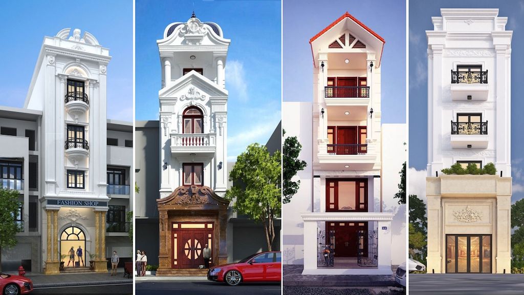 Mẫu thiết kế nhà phố tân cổ điển 3 tầng 5 × 16,5m tại Quảng Ninh - SH NOP  0208 T06/2022