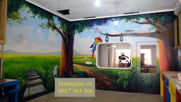 Vẽ tranh tường Hoàng Đức