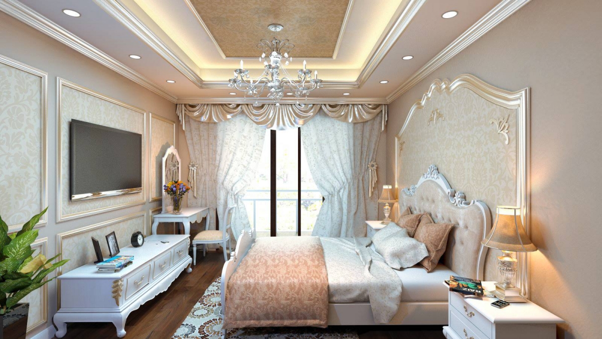 Mẫu thiết kế nội thất phòng ngủ hiện đại cho vợ chồng trẻ