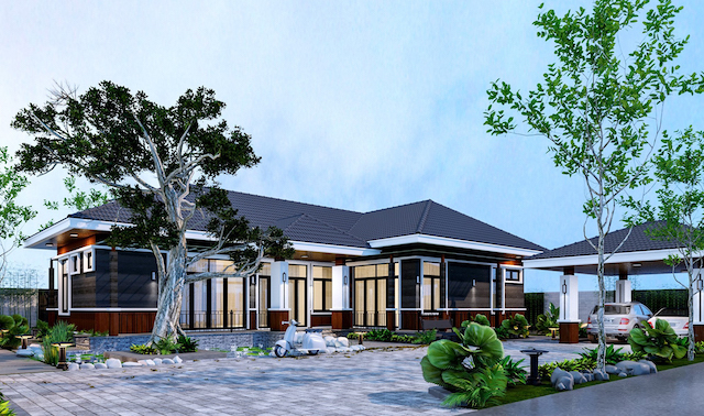 Thiết kế biệt thự vườn 1 tầng 3 phòng ngủ đơn giản hiện đại - Việt Architect Group - Kiến Trúc Sư Việt Nam