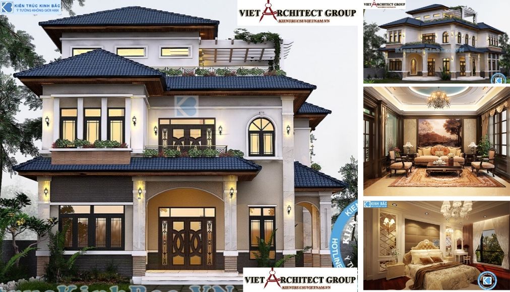 Công trình thiết kế biệt thự tân cổ điển 3 tầng tại Hà Nội - Việt Architect Group - Kiến Trúc Sư Việt Nam