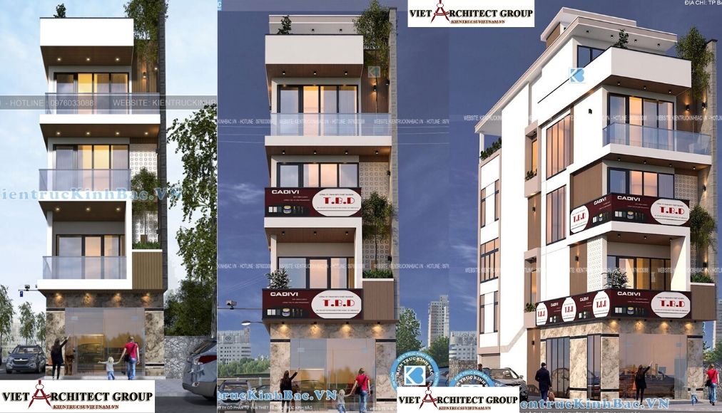 Công trình nhà phố 5 tầng 2 mặt tiền anh Thành - Bắc Giang - Việt Architect Group - Kiến Trúc Sư Việt Nam