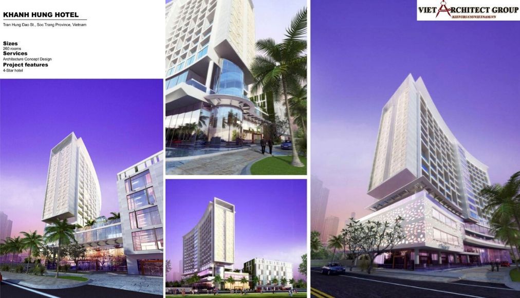 Thiết kế Khách sạn Khánh Hưng ở Sóc Trăng do Việt Architect Group thực hiện