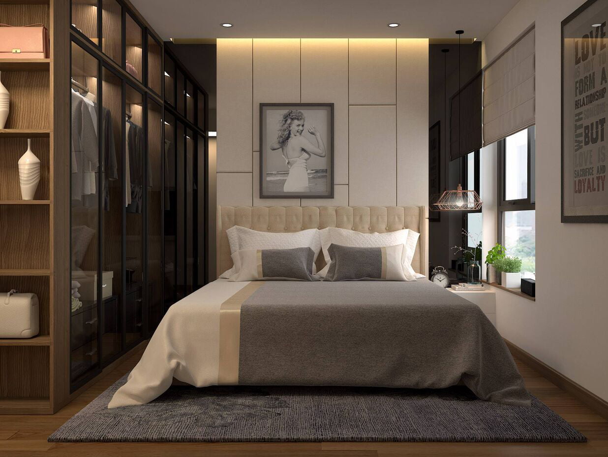 Mẫu thiết kế phòng ngủ hiện đại phù hợp với không gian lớn