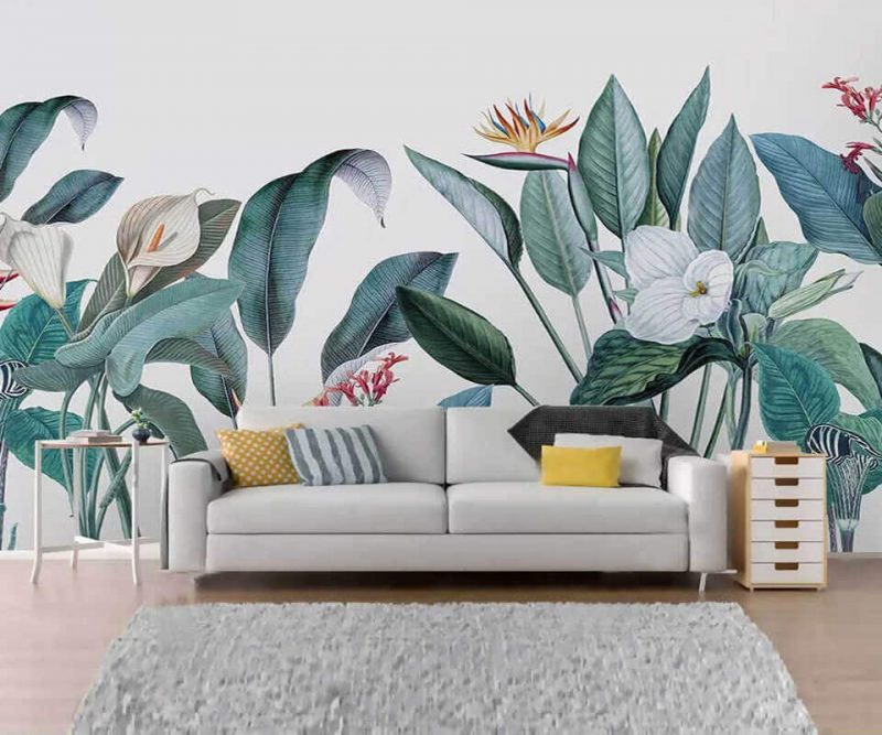 Top 10 Bức vẽ tranh tường đẹp tinh tế đến từng chi tiết không gian phòng  khách