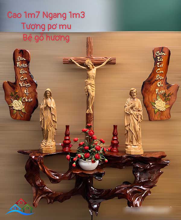 bàn thờ gỗ chúa đẹp trong gia đình