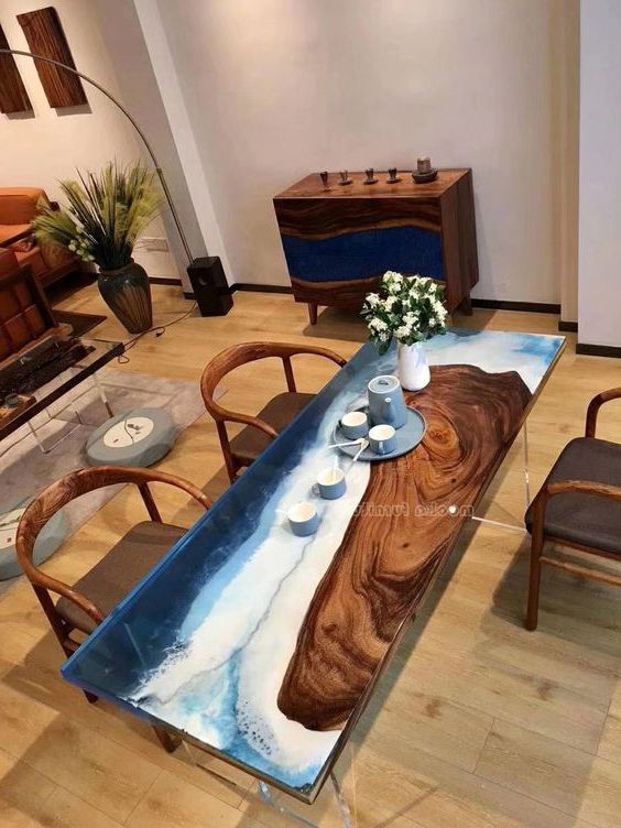 mặt bàn gỗ epoxy resin