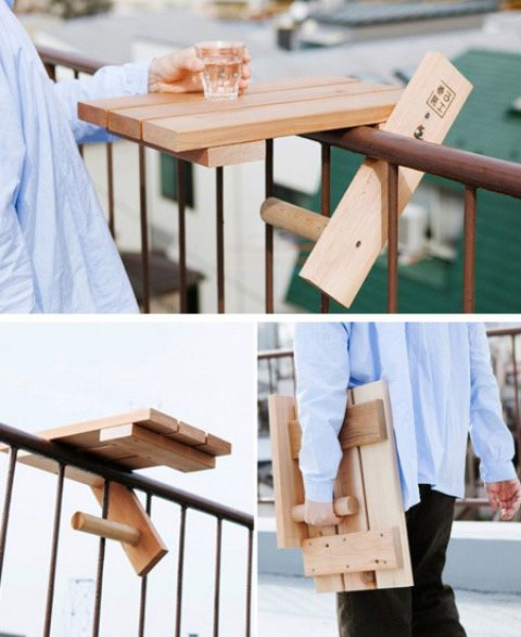 bàn ban công mini bằng gỗ