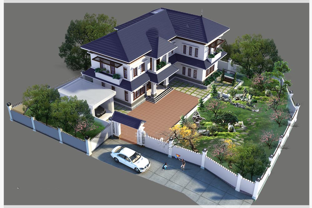 Tổng quan một căn biệt thự Châu Âu nhà vườn