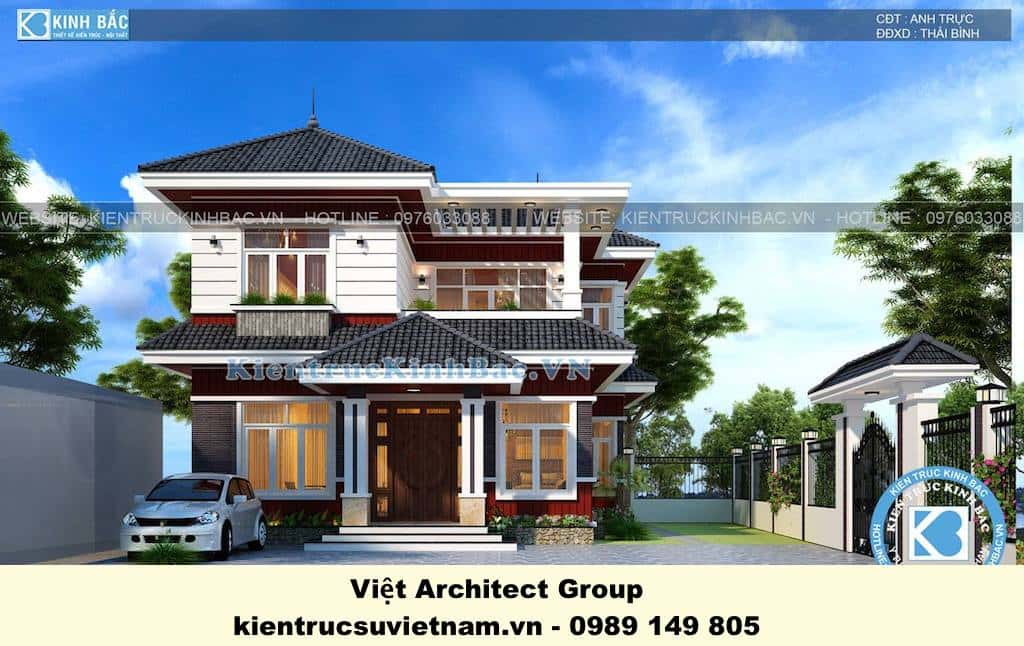 biệt thự 2 tầng mái thái - Việt Architect Group - Kiến Trúc Sư Việt Nam