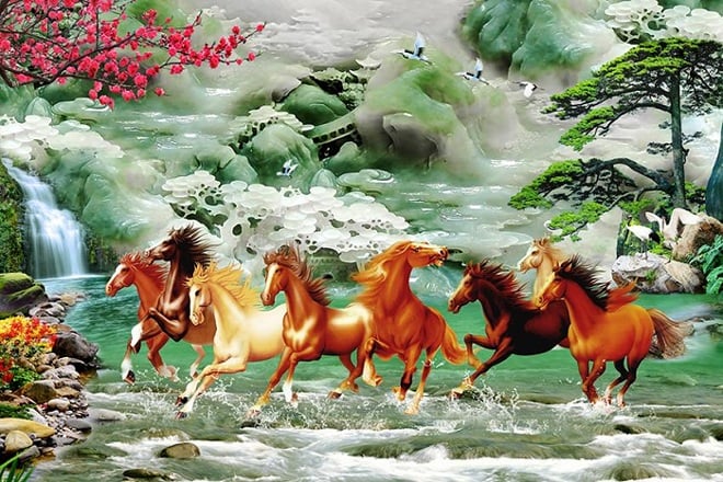 Bức tranh phong thủy Mã đáo thành công luôn có một con ngựa quay đầu lại: Tại sao lại vậy?