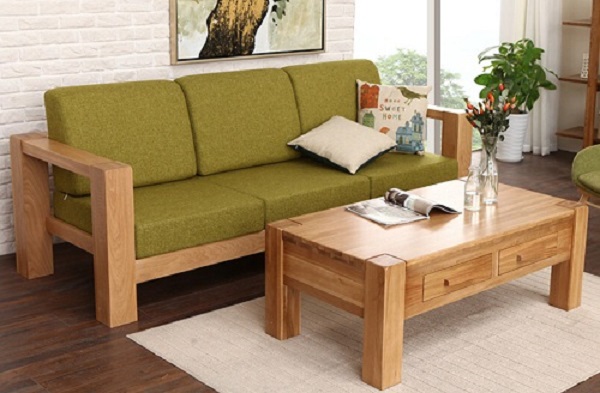 chọn bộ sofa gỗ 1 văng 1 bàn 