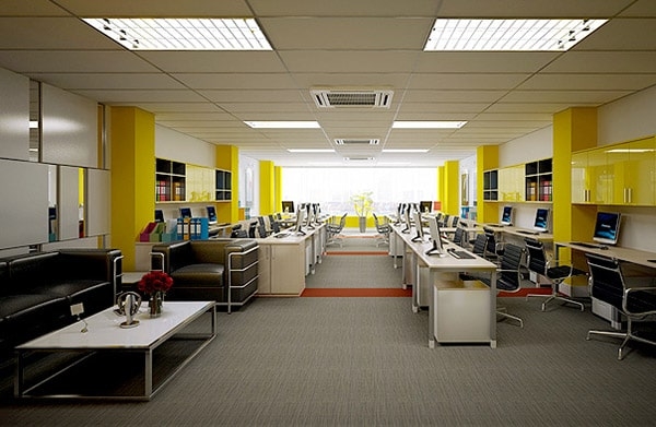 các phòng chức năng, phòng làm việc của nhân viên cũng cần phải có đủ ánh sáng