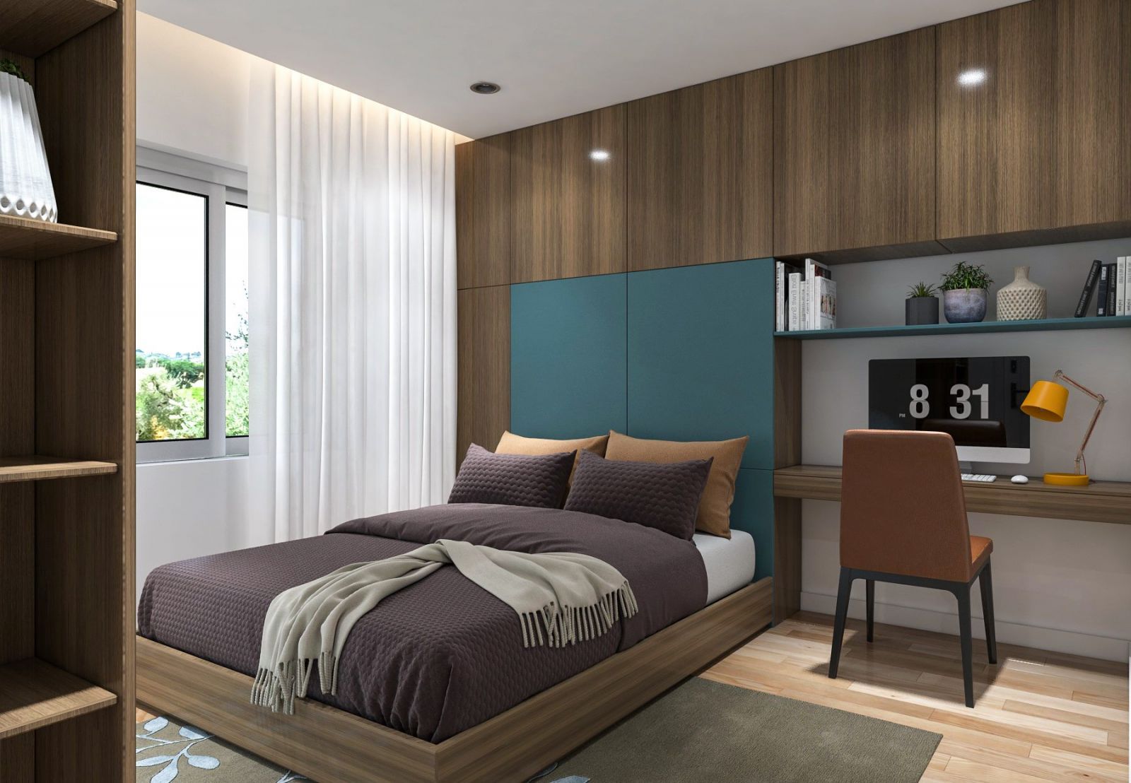 Màu sắc được sử dụng linh hoạt, tùy biến trong thiết kế phòng ngủ hiện đại