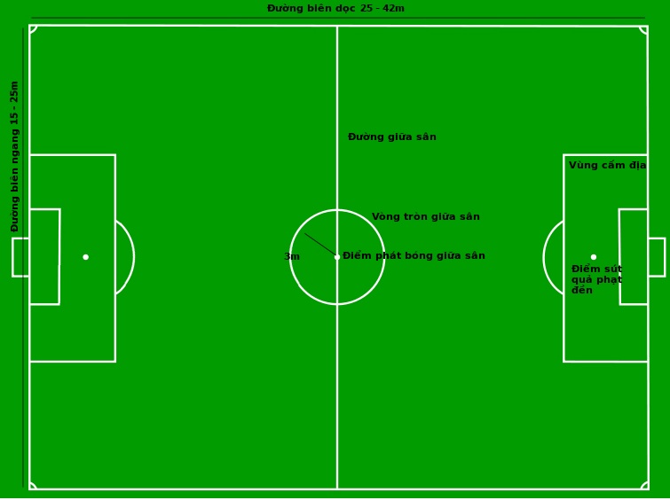 Kích thước sân cỏ nhân tạo theo tiêu chuẩn FIFA