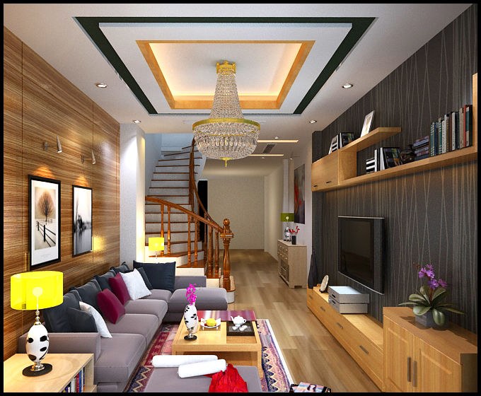 Đón đầu xu hướng với mẫu thiết kế phòng khách nhà ống 4m có cầu thang đẹp xuất sắc thịnh hành 2022