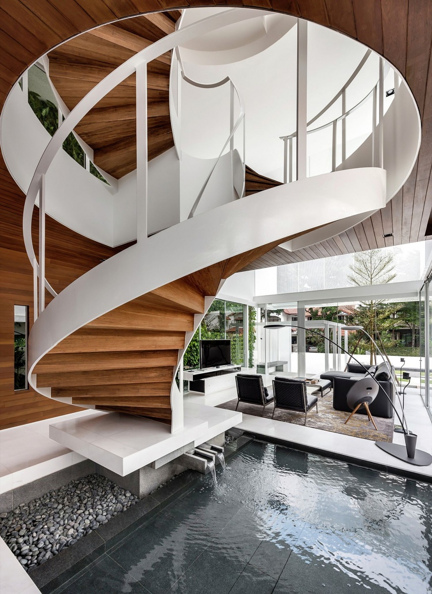 Cầu thang xoắn ốc: điểm nhấn đặc biệt trong ngôi nhà tại quốc đảo Singapore » Thông tin Dự án - Cập nhật tin tức Bất Động Sản mới nhất