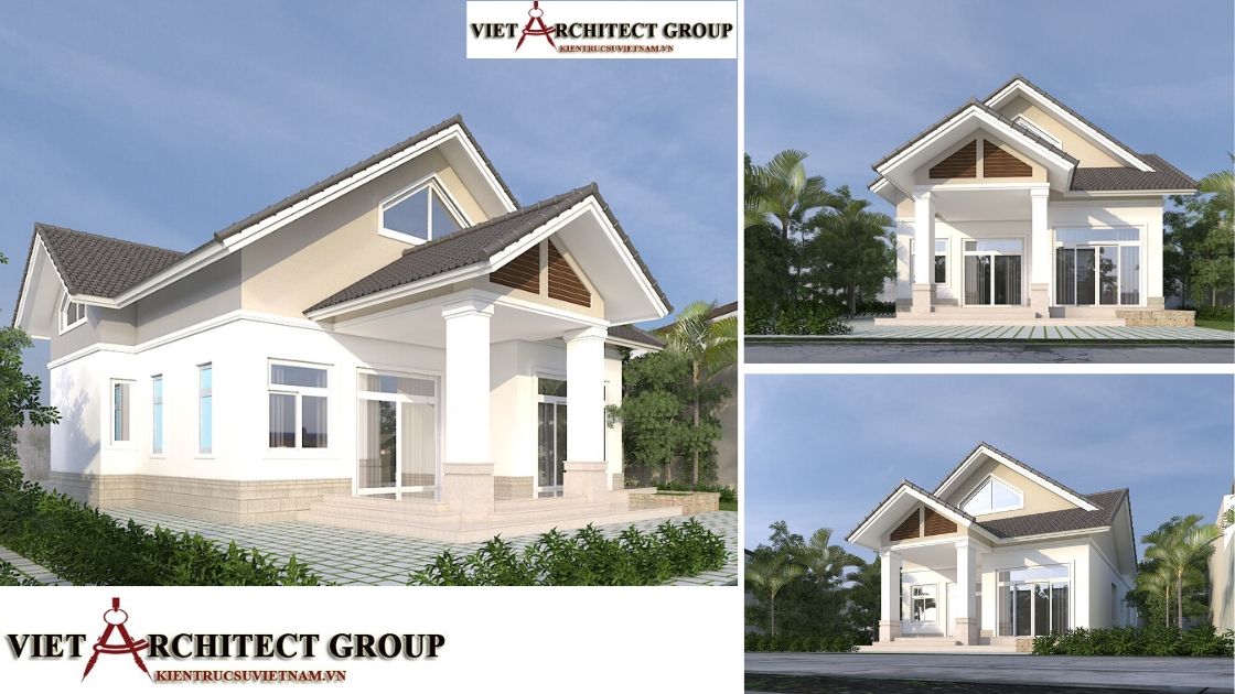 Công trình nhà ở 1 tầng mái thái 3 phòng ngủ chị Dung - Nhơn Trạch, Đồng Nai - Việt Architect Group - Kiến Trúc Sư Việt Nam