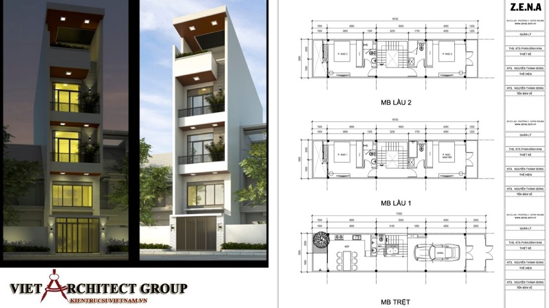 Công trình nhà ở 5 tầng mặt tiền 4m chị Trâm - TPHCM - Việt Architect Group - Kiến Trúc Sư Việt Nam