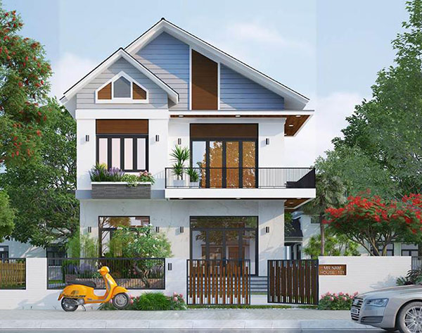 25 Mẫu thiết kế nhà 2 tầng đẹp mái thái đơn giản, hiện đại ⋆ An Lộc