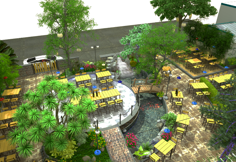 Gợi ý những mẫu thiết kế nhà hàng sân vườn đẹp cho bạn tham khảm