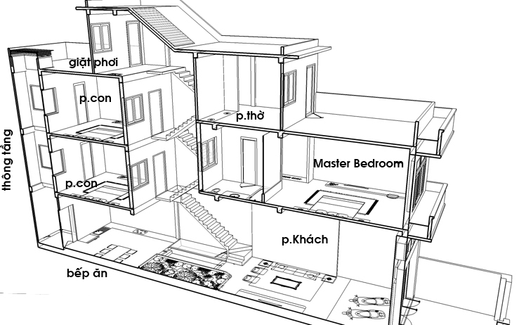 Kiểu mái lệch tầng đem đến cho người nhìn sự phá cách
