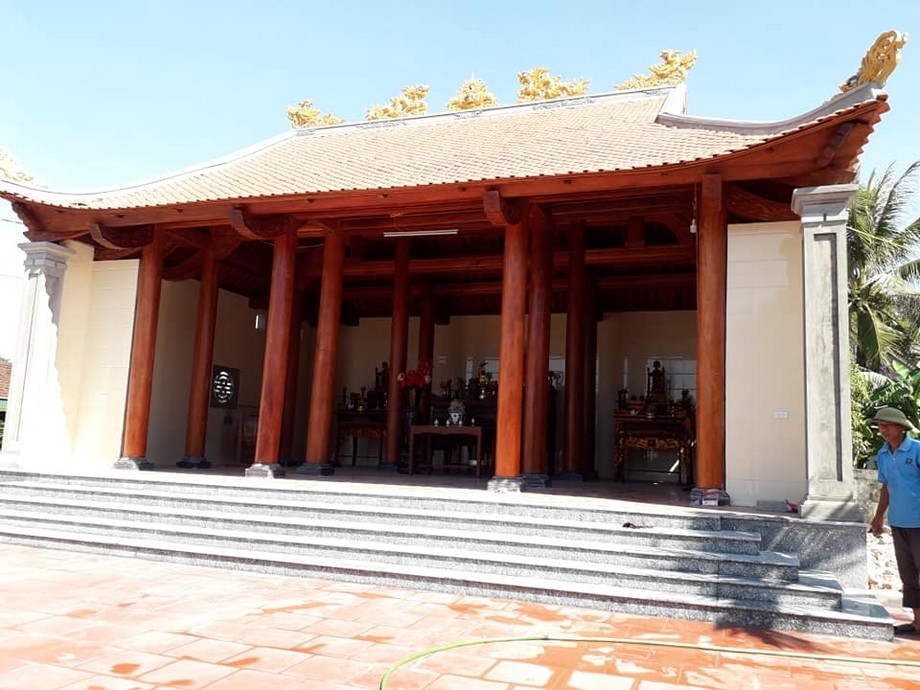 Thi công nhà thờ họ Nguyễn Quốc Hưng Nguyên Nghệ An 3 gian hai mái gỗ lim trên nền nhà thờ cũ | Thiết kế kiến trúc, nội thất chuyên nghiệp tại