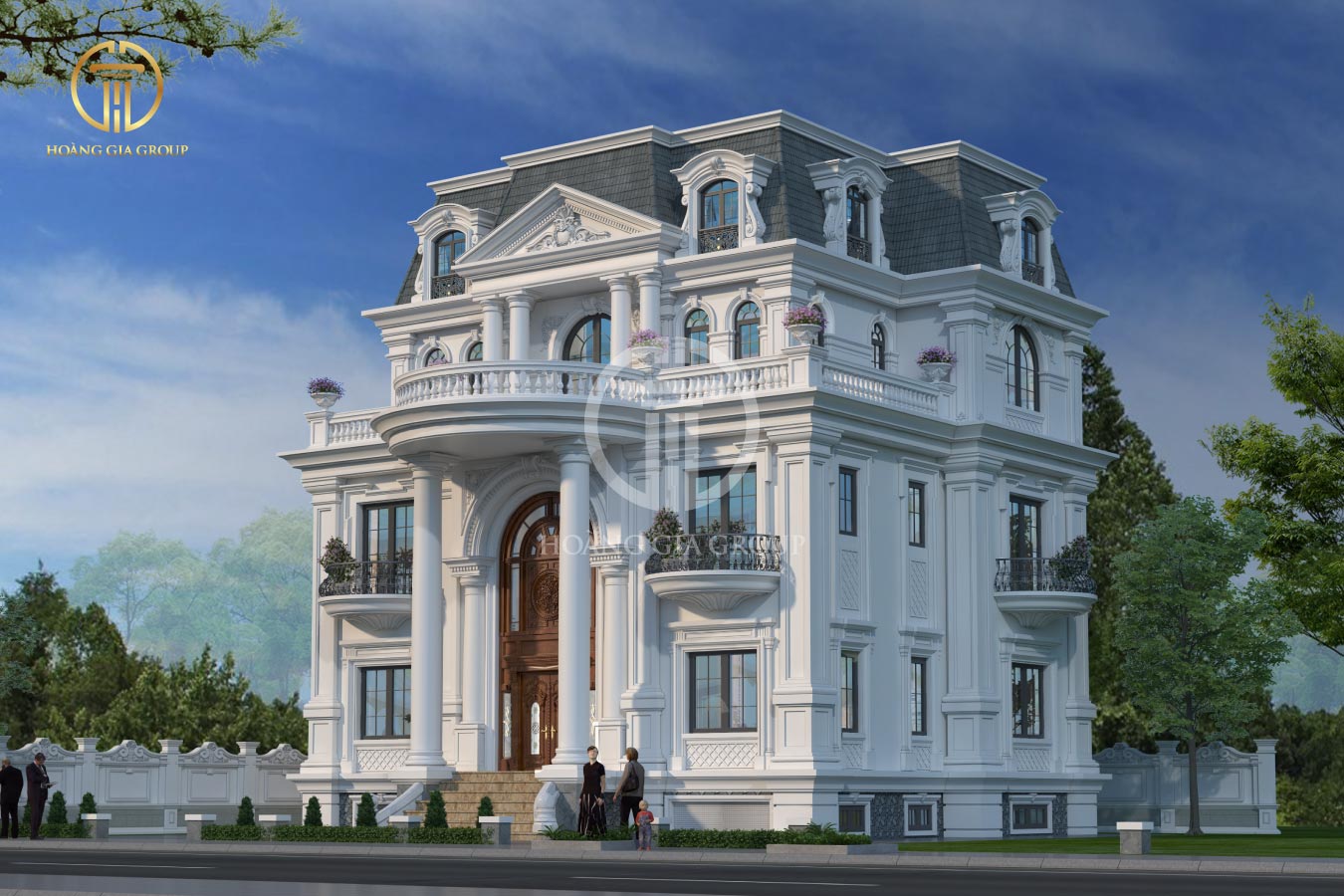 Thiết kế kiến trúc biệt thự tân cổ điển Vĩnh Yên BT02011 - Hoàng Gia Group