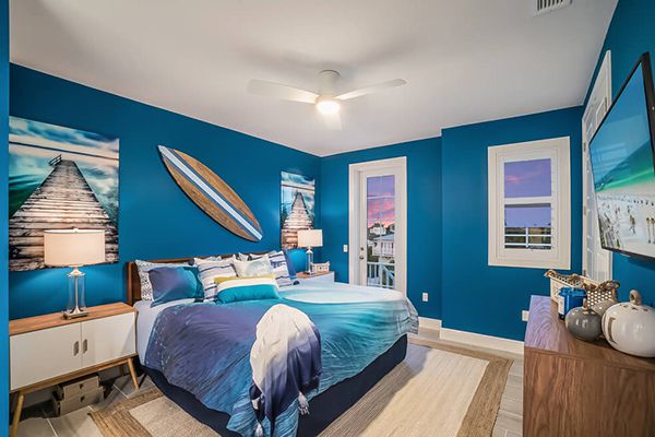 phòng ngủ màu xanh dương đẹp