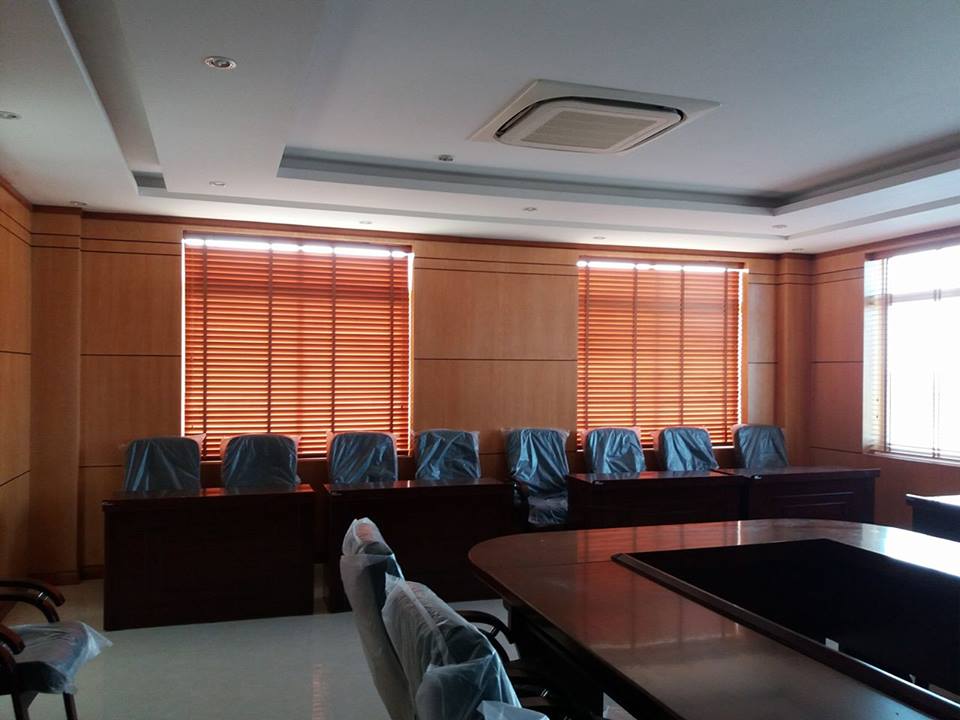Màn gỗ (Rèm gỗ) cao cấp Trụ sở Bộ tư lệnh Công Binh tại Biên Hòa (Đồng Nai) - Rèm văn phòng, rèm cửa văn phòng, màn che nắng, mành sáo, màn