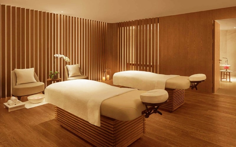 Mẫu thiết kế phòng spa với phong cách Hàn Quốc sử dụng chất liệu gỗ cao cấp