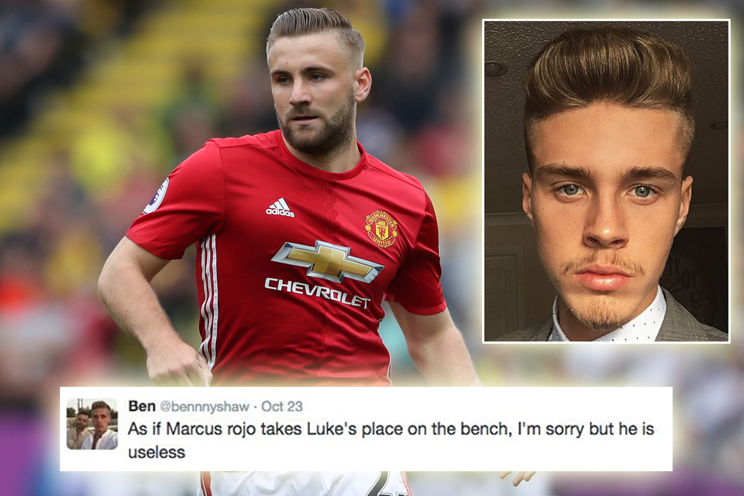 Ảnh của Luke Shaw Brother, được gọi là Ben