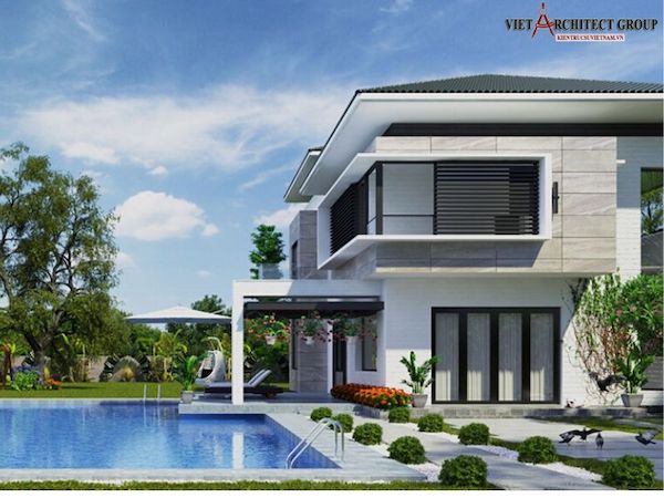 Công trình biệt thự 2 tầng kiến trúc hiện đại có bể bơi - Việt Architect Group - Kiến Trúc Sư Việt Nam