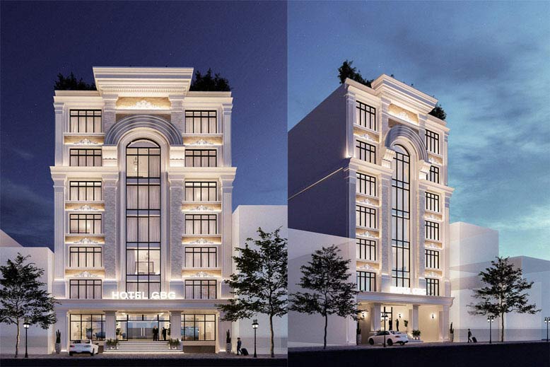 Thiết kế khách sạn tân cổ điển 8 tầng phong cách châu Âu tại Vũng Tàu
