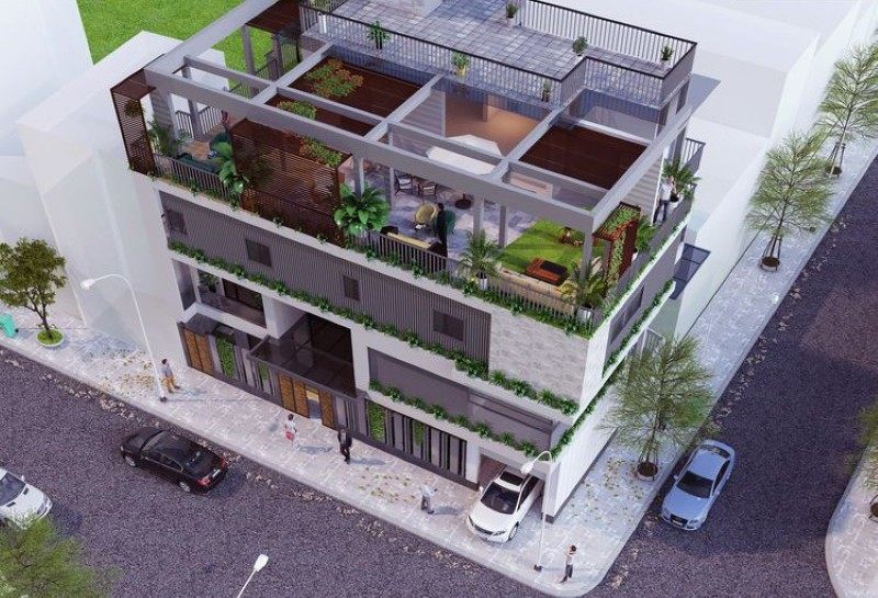 Thiết kế nhà 2 mặt tiền