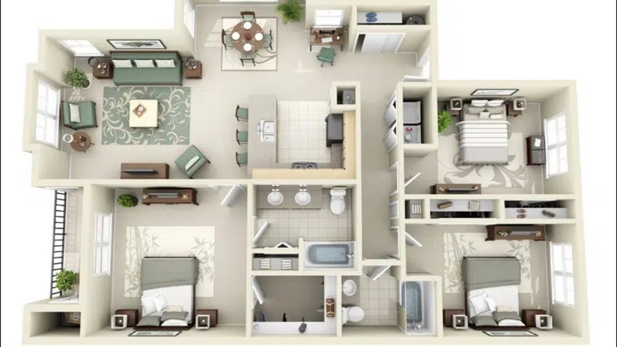 Thiết kế nội thất căn hộ nhà chung cư 100m2 đẹp | PDF