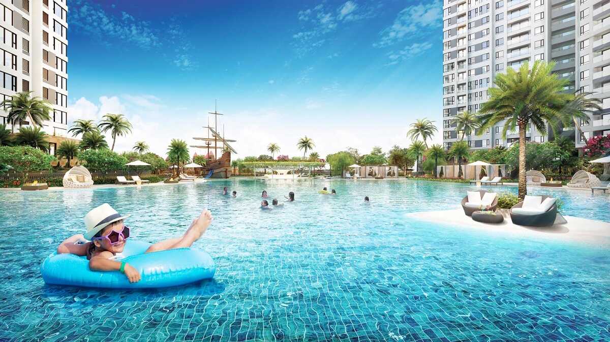 Bể bơi tràn cho cả người lớn và trẻ em