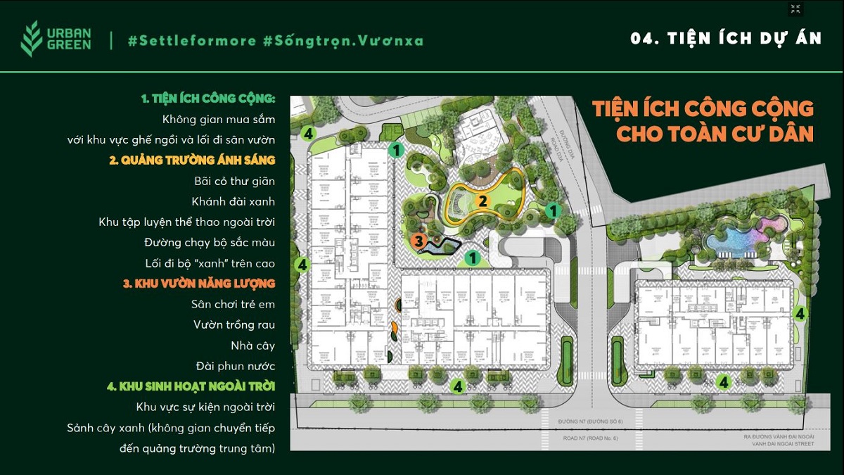 Tiện ích chung sử dụng cho cả 2 tòa tháp dự án Urban Green