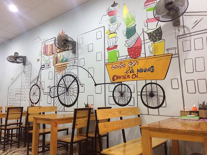 Vẽ tranh tường quán Cafe, Trà sữa giá tốt số #1 Miền Bắc