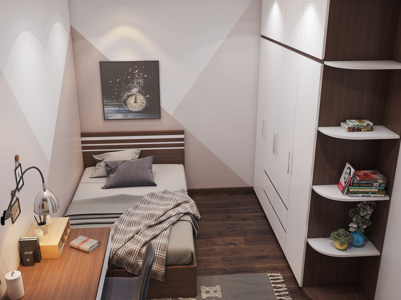 Thiết kế nội thất chung cư 3 phòng ngủ tối giản