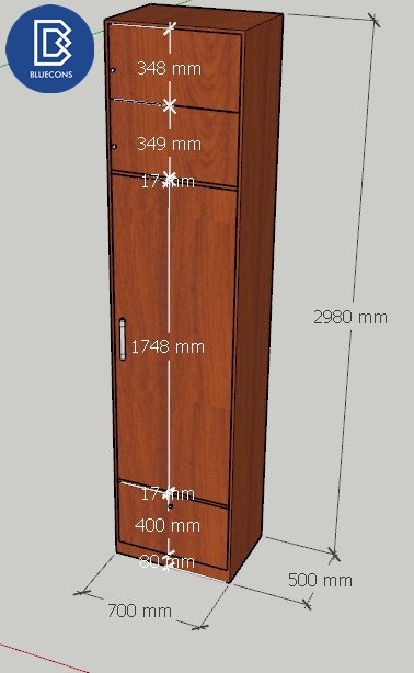 Tủ quần áo gỗ 2 cánh